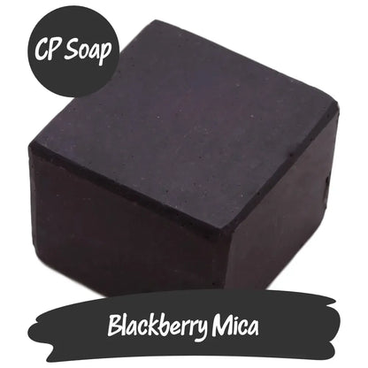Deep dark purple Blackberry Mica soap cube with gold highlights, perfect for melt and pour projects.