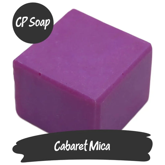 Vibrant Cabaret Pink/Purple Mica CP soap cube exuding drama and brilliance for creative projects.