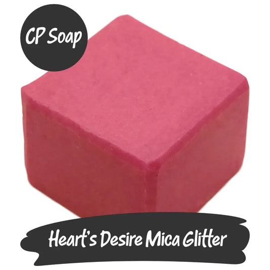 Heart's Desire Pink Mica Glitter in CP Soap, creating a shimmering fairytale effect with eco-friendly sparkle.