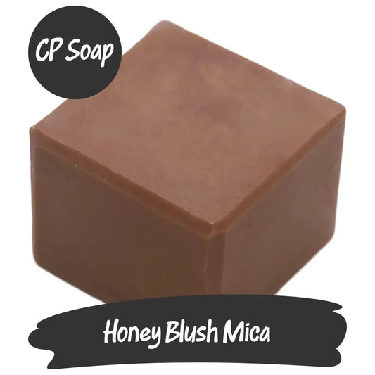 Honey Blush Mica CP soap cube showcasing warm bronze and honey tones for a luxurious shimmer effect.