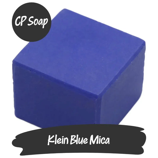 Vibrant Klein Blue Mica cube for CP soap, inspired by Yves Klein's iconic ultramarine pigment.