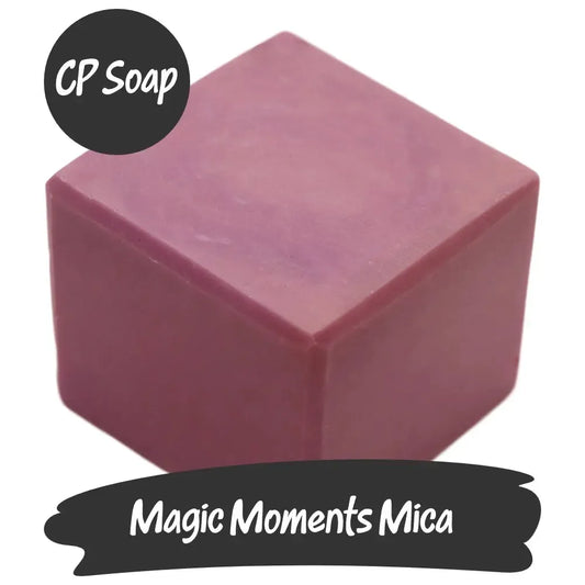 Beautiful pink mica cube for soap making, adding a romantic shimmer to your creations.