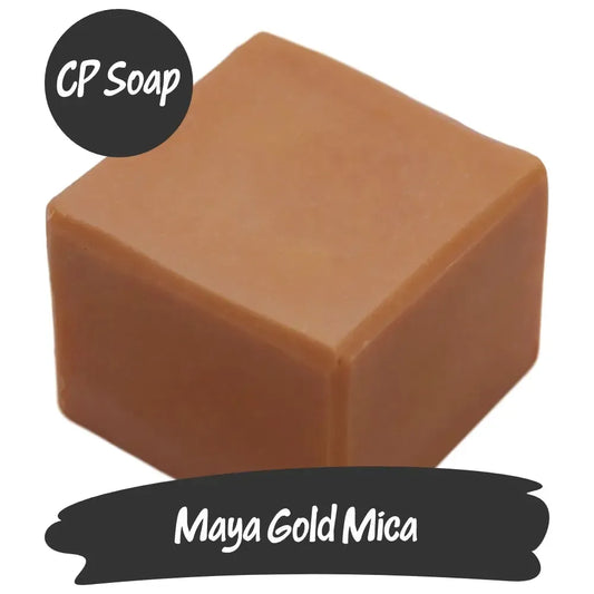 Maya Gold Mica cube for DIY crafts, reflecting warm hues and elegance like ancient Mayan gold.