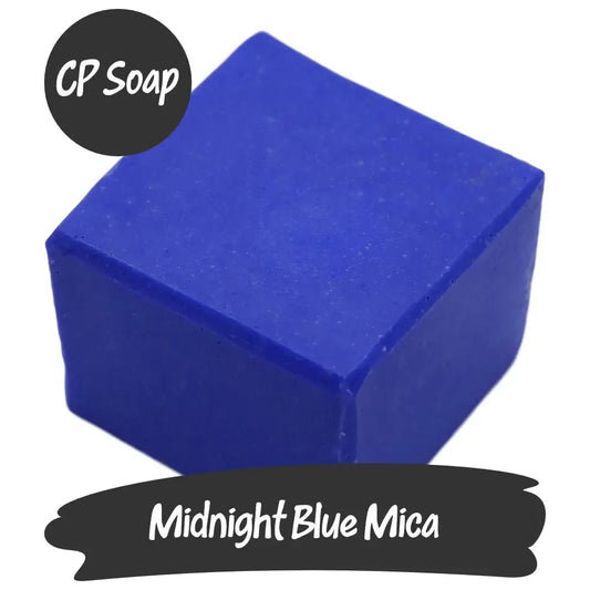 Midnight Blue Mica Powder for CP soap making, vibrant dark blue hue for creative projects.