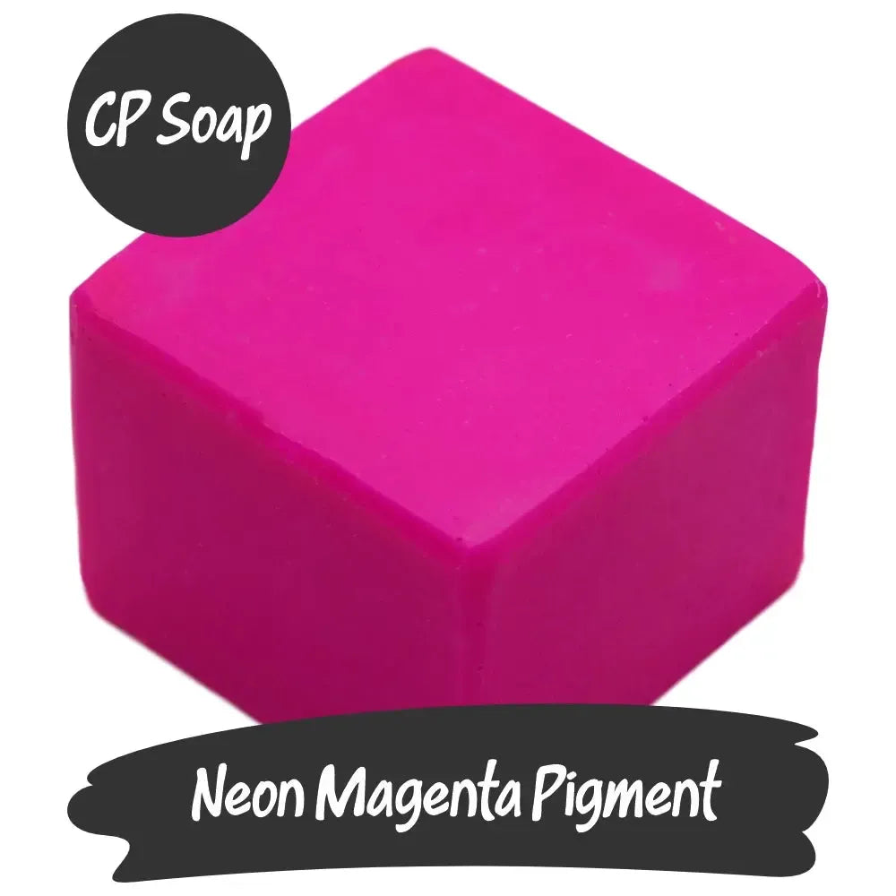 Vibrant Neon Magenta Pigment block ideal for CP soap making and crafts.