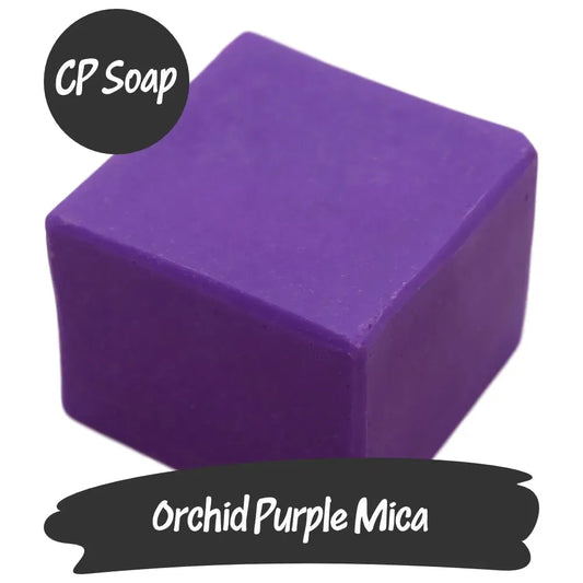 Vibrant Orchid Purple Mica soap cube, adding luxury to handmade cosmetics and soaps.