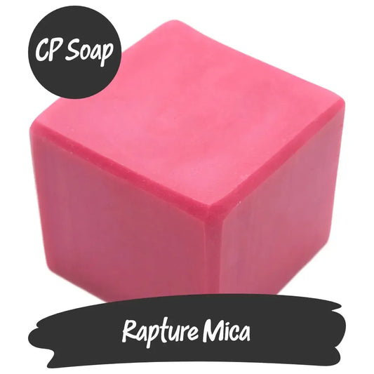Rapture Pink Mica soap cube, a shimmering pink hue inspired by mystical sunrises, adding joy to your skincare routine.