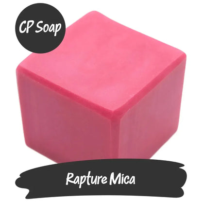 Rapture Pink Mica soap cube, a shimmering pink hue inspired by mystical sunrises, adding joy to your skincare routine.