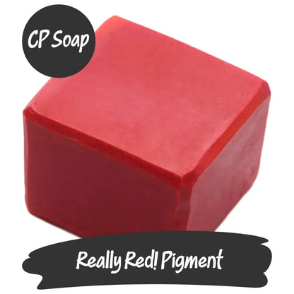 Bright, handmade Really Red! Pigment in CP soap, perfect for creative soapmakers of all skill levels.