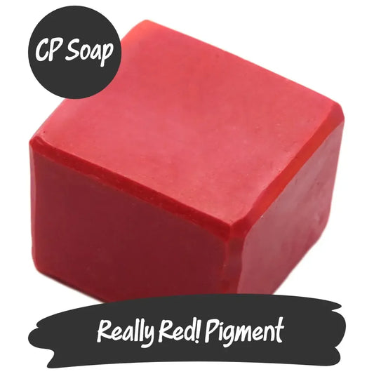 Bright, handmade Really Red! Pigment in CP soap, perfect for creative soapmakers of all skill levels.