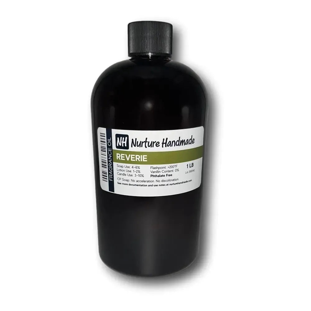 Black Nurture Reverie fragrance oil bottle with ribbed cap