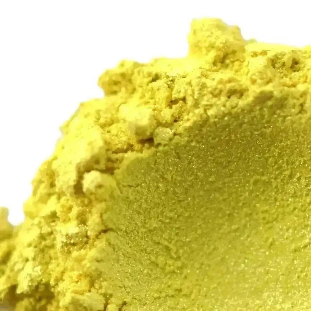 Rise & Shine Yellow Mica: vibrant, glittery textured powder