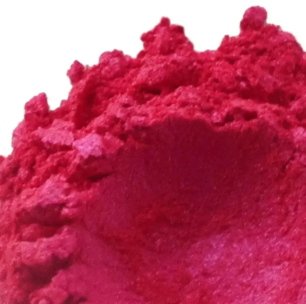 Rose Pink Mica: vibrant fuchsia powder with fine textured surface