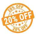 20% off orange circular stamp with stars in Sample Bundles
