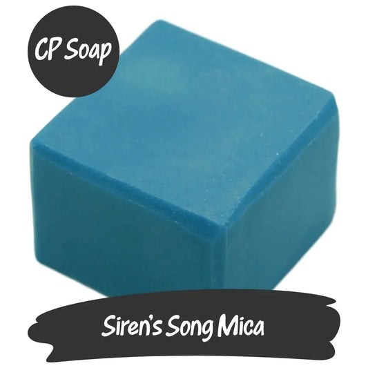 Siren's Song Blue/Green Mica pigment in a teal block for CP soap crafting, evoking underwater beauty and charm.
