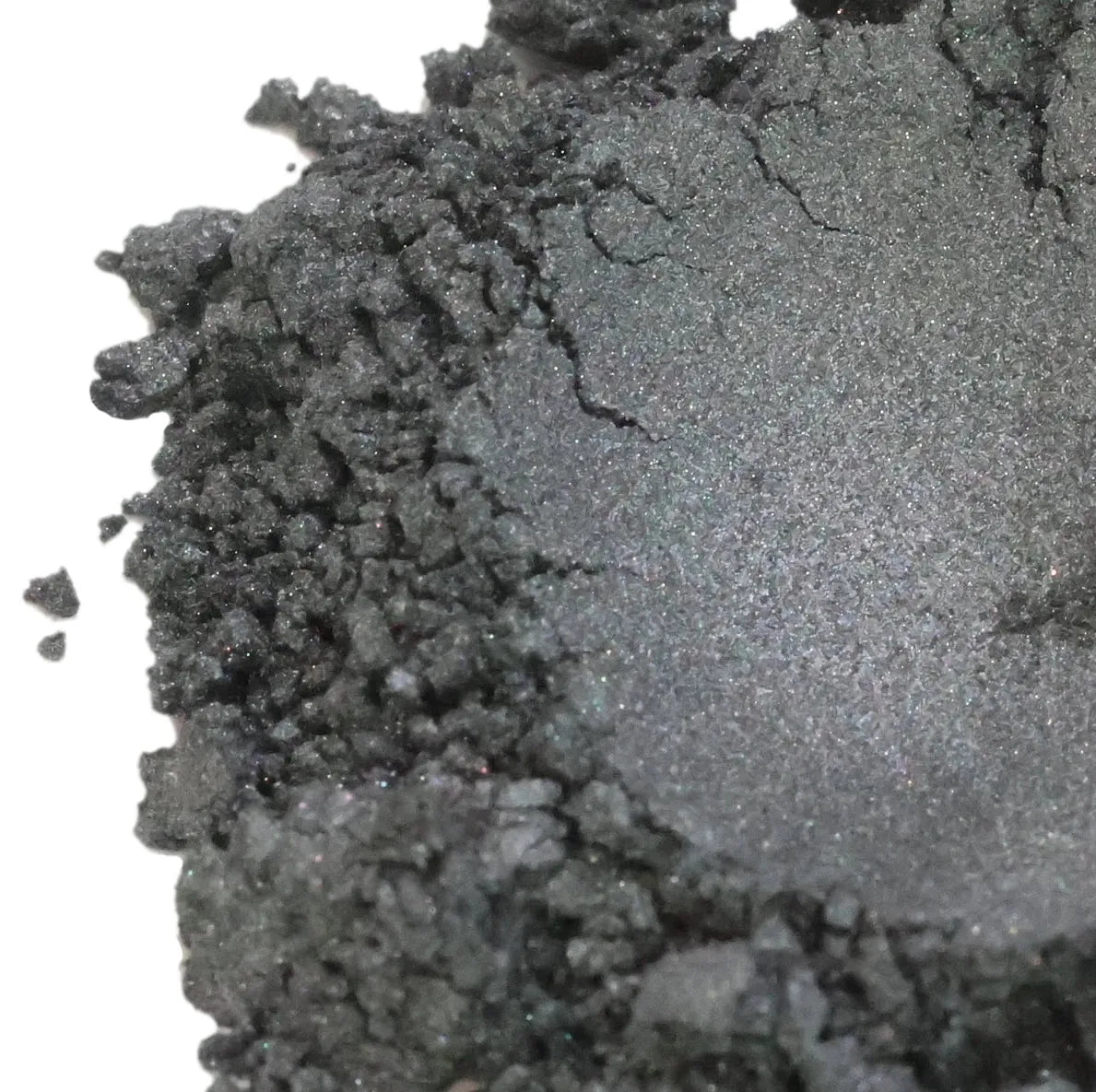 Slate Expectations Gray Mica: dark shimmering charcoal gray eyeshadow